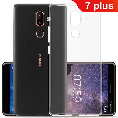 Ultra-thin Transparent TPU Soft Case Cover for Nokia 7 Plus Clear