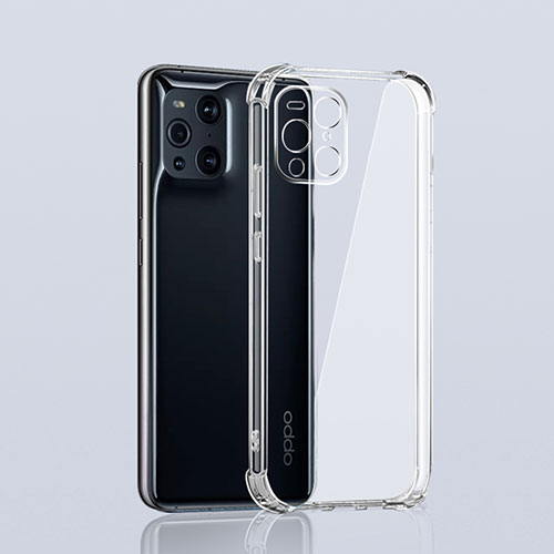 Ultra-thin Transparent TPU Soft Case Cover for Oppo Find X3 5G Clear