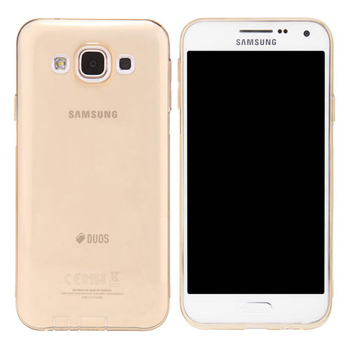 Ultra-thin Transparent TPU Soft Case Cover for Samsung Galaxy E5 SM-E500F E500H Gold