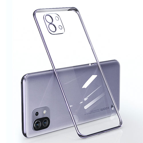 Ultra-thin Transparent TPU Soft Case Cover for Xiaomi Mi 11 5G Purple