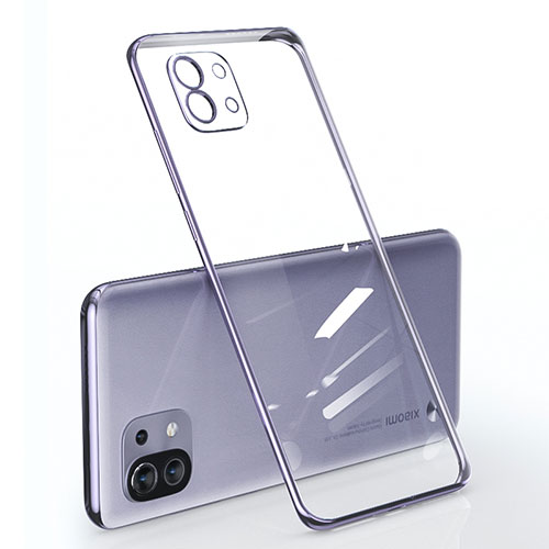 Ultra-thin Transparent TPU Soft Case Cover for Xiaomi Mi 11 Lite 5G Purple