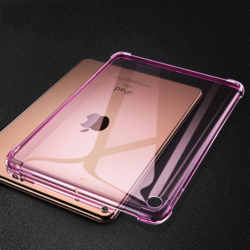 Ultra-thin Transparent TPU Soft Case Cover H01 for Apple iPad Mini 5 (2019) Pink