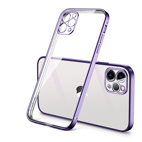 Ultra-thin Transparent TPU Soft Case Cover H01 for Apple iPhone 12 Pro Max Purple