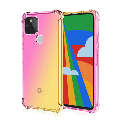 Ultra-thin Transparent TPU Soft Case Cover H01 for Google Pixel 5 Yellow