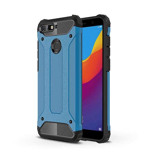 Ultra-thin Transparent TPU Soft Case Cover H01 for Huawei Enjoy 8e Blue