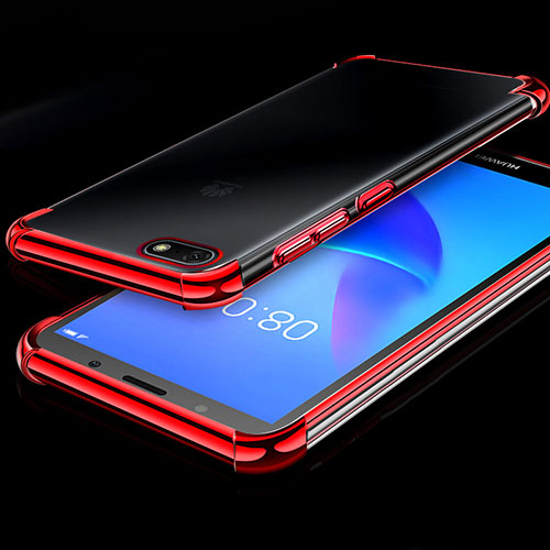 Ultra-thin Transparent TPU Soft Case Cover H01 for Huawei Honor 7S Red