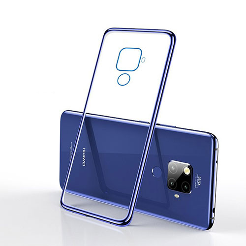 Ultra-thin Transparent TPU Soft Case Cover H01 for Huawei Mate 30 Lite Blue
