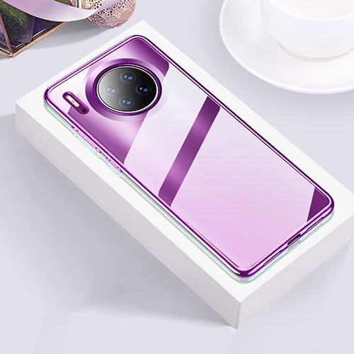 Ultra-thin Transparent TPU Soft Case Cover H01 for Huawei Mate 30 Pro Purple