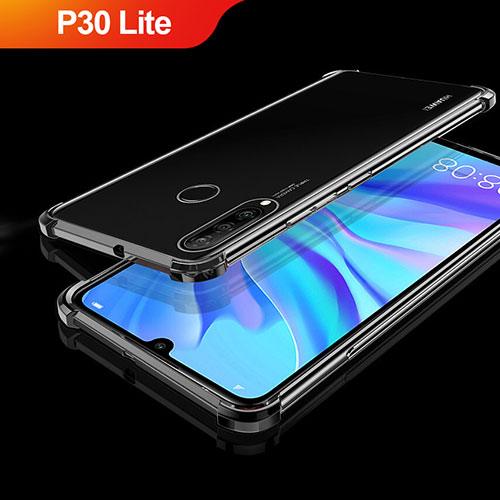 Ultra-thin Transparent TPU Soft Case Cover H01 for Huawei P30 Lite New Edition Black