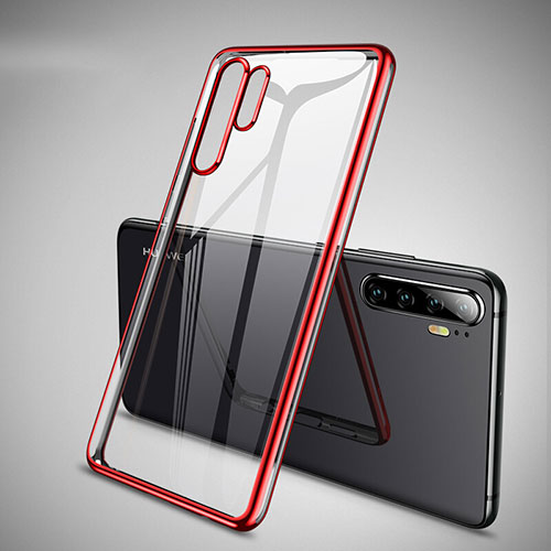Ultra-thin Transparent TPU Soft Case Cover H01 for Huawei P30 Pro New Edition Red