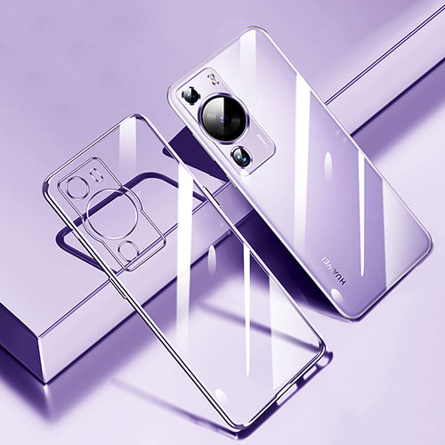 Ultra-thin Transparent TPU Soft Case Cover H01 for Huawei P60 Purple