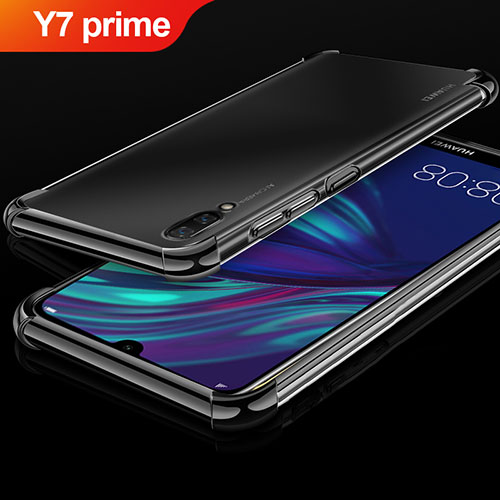 Ultra-thin Transparent TPU Soft Case Cover H01 for Huawei Y7 Prime (2019) Black