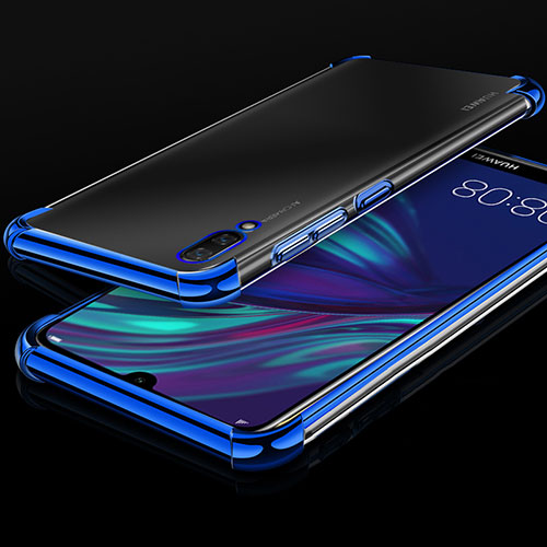 Ultra-thin Transparent TPU Soft Case Cover H01 for Huawei Y7 Prime (2019) Blue