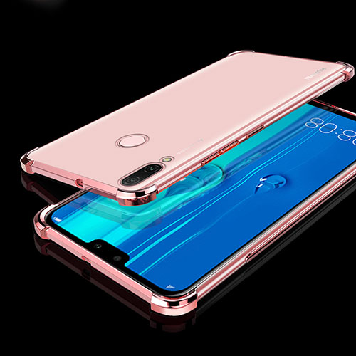 Ultra-thin Transparent TPU Soft Case Cover H01 for Huawei Y9 (2019) Rose Gold