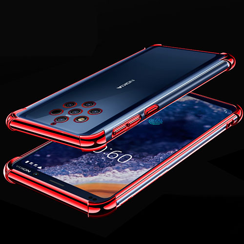 Ultra-thin Transparent TPU Soft Case Cover H01 for Nokia 9 PureView Red
