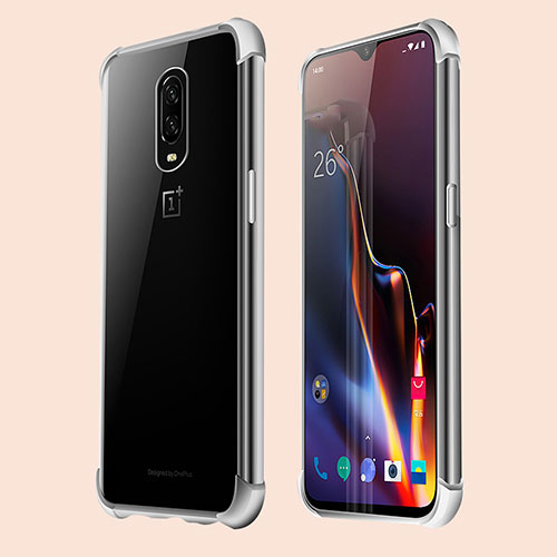 Ultra-thin Transparent TPU Soft Case Cover H01 for OnePlus 6T Silver