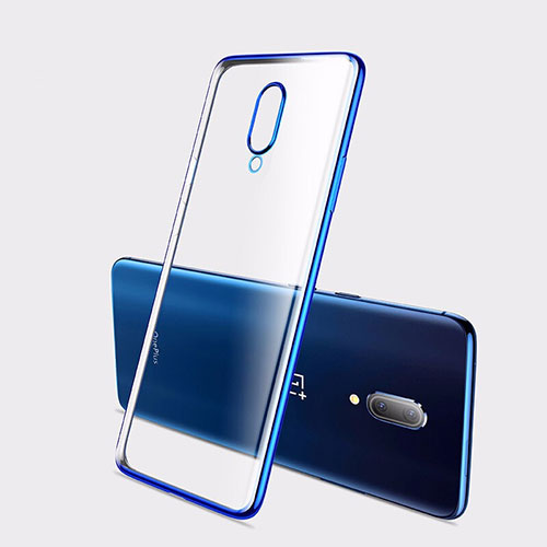 Ultra-thin Transparent TPU Soft Case Cover H01 for OnePlus 7 Blue