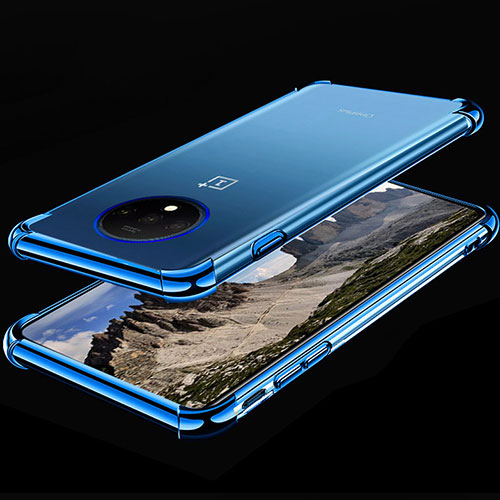 Ultra-thin Transparent TPU Soft Case Cover H01 for OnePlus 7T Blue