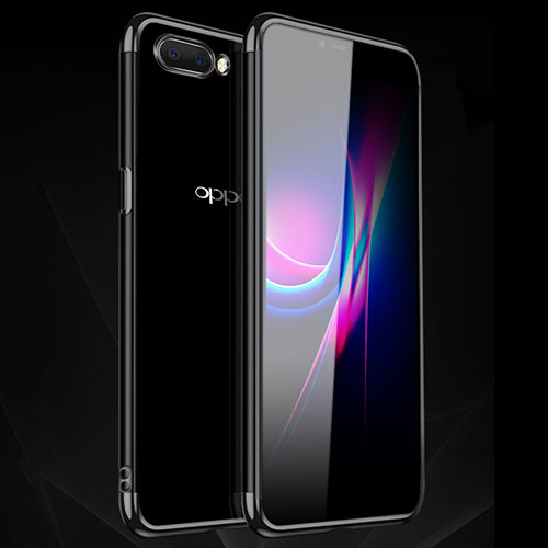 Ultra-thin Transparent TPU Soft Case Cover H01 for Oppo A12e Black