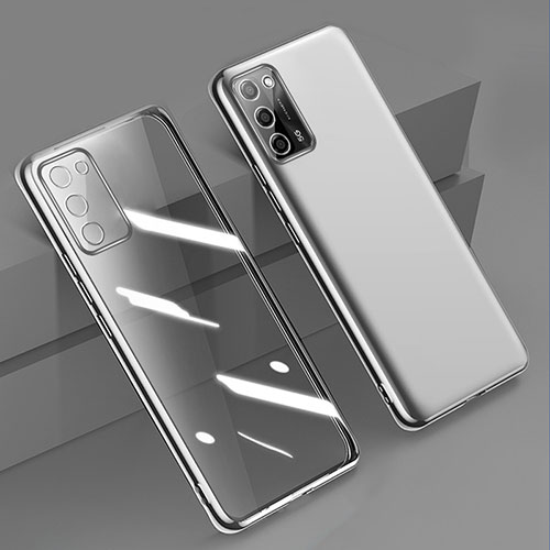 Ultra-thin Transparent TPU Soft Case Cover H01 for Oppo A56 5G Silver