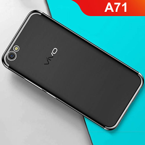 Ultra-thin Transparent TPU Soft Case Cover H01 for Oppo A71 Black