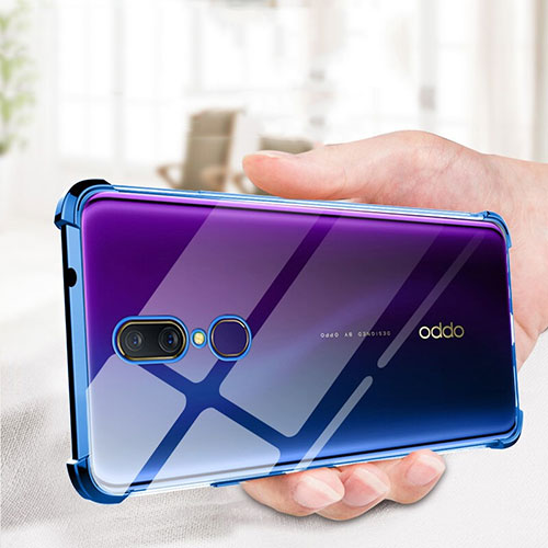 Ultra-thin Transparent TPU Soft Case Cover H01 for Oppo A9 Blue