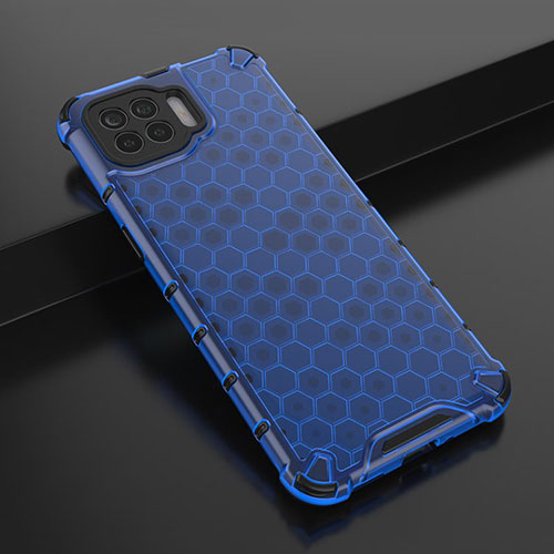 Ultra-thin Transparent TPU Soft Case Cover H01 for Oppo A93 Blue