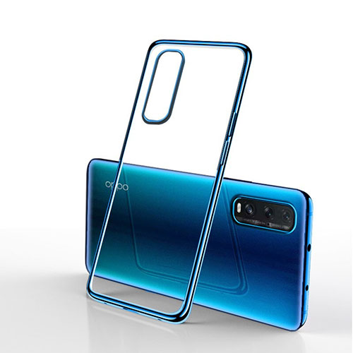 Ultra-thin Transparent TPU Soft Case Cover H01 for Oppo Find X2 Blue