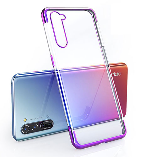 Ultra-thin Transparent TPU Soft Case Cover H01 for Oppo Find X2 Lite Purple