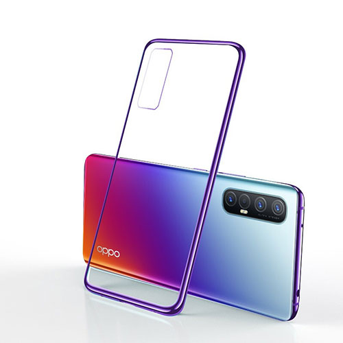 Ultra-thin Transparent TPU Soft Case Cover H01 for Oppo Find X2 Neo Purple