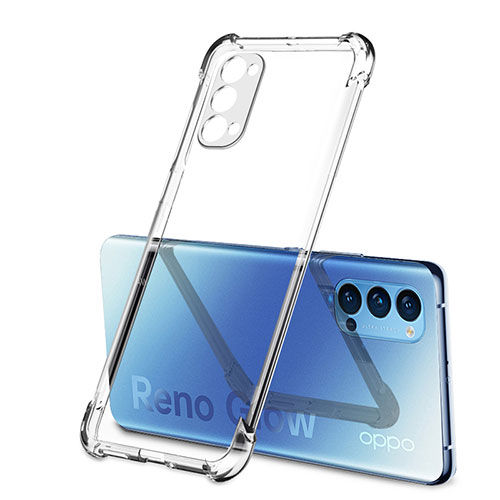 Ultra-thin Transparent TPU Soft Case Cover H01 for Oppo Reno4 5G Clear