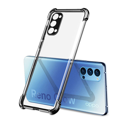 Ultra-thin Transparent TPU Soft Case Cover H01 for Oppo Reno4 Pro 5G Black