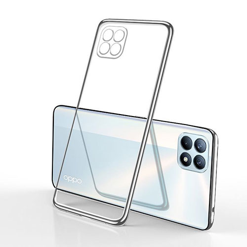 Ultra-thin Transparent TPU Soft Case Cover H01 for Oppo Reno4 SE 5G Silver