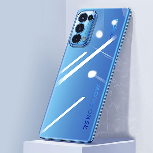 Ultra-thin Transparent TPU Soft Case Cover H01 for Oppo Reno5 5G Blue