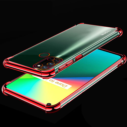 Ultra-thin Transparent TPU Soft Case Cover H01 for Realme 7i Red