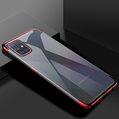 Ultra-thin Transparent TPU Soft Case Cover H01 for Samsung Galaxy A51 5G Red