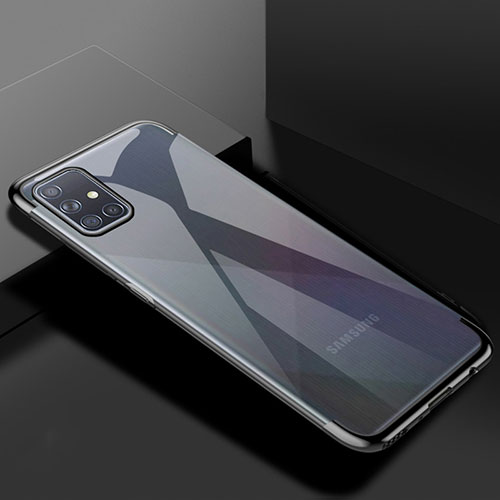 Ultra-thin Transparent TPU Soft Case Cover H01 for Samsung Galaxy A71 5G Black