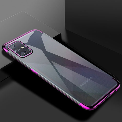 Ultra-thin Transparent TPU Soft Case Cover H01 for Samsung Galaxy A71 5G Purple