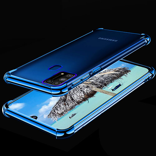 Ultra-thin Transparent TPU Soft Case Cover H01 for Samsung Galaxy M31 Blue