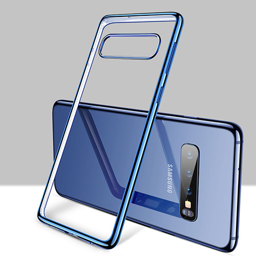 Ultra-thin Transparent TPU Soft Case Cover H01 for Samsung Galaxy S10 Plus Blue