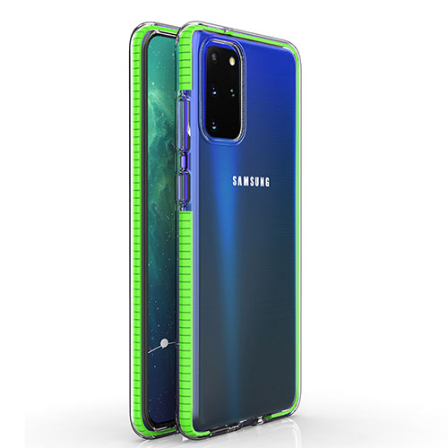 Ultra-thin Transparent TPU Soft Case Cover H01 for Samsung Galaxy S20 Plus 5G Green