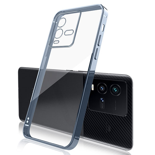 Ultra-thin Transparent TPU Soft Case Cover H01 for Vivo iQOO 10 5G Blue