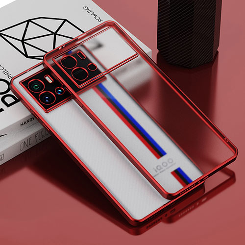 Ultra-thin Transparent TPU Soft Case Cover H01 for Vivo iQOO 9 5G Red