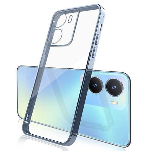 Ultra-thin Transparent TPU Soft Case Cover H01 for Vivo T1 5G India Blue
