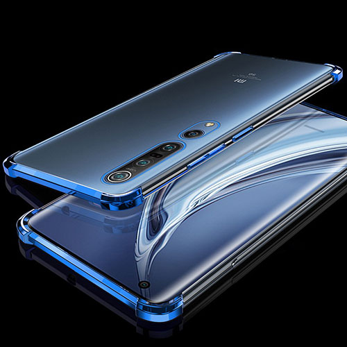 Ultra-thin Transparent TPU Soft Case Cover H01 for Xiaomi Mi 10 Pro Blue