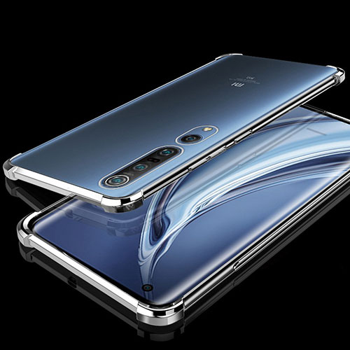 Ultra-thin Transparent TPU Soft Case Cover H01 for Xiaomi Mi 10 Pro Silver