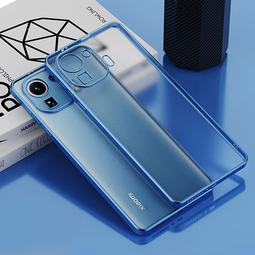Ultra-thin Transparent TPU Soft Case Cover H01 for Xiaomi Mi 11 Pro 5G Blue