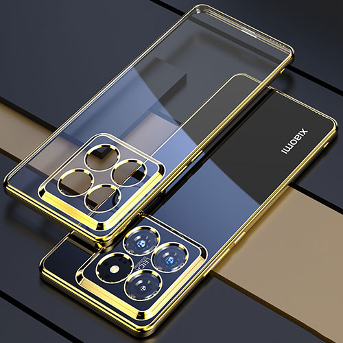 Ultra-thin Transparent TPU Soft Case Cover H01 for Xiaomi Mi 14 5G Gold