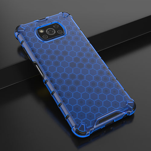 Ultra-thin Transparent TPU Soft Case Cover H01 for Xiaomi Poco X3 Blue
