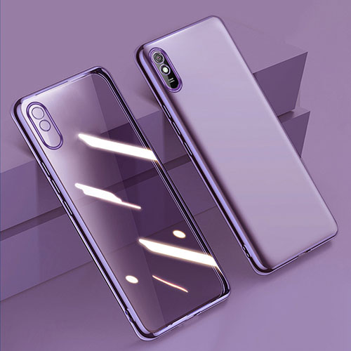Ultra-thin Transparent TPU Soft Case Cover H01 for Xiaomi Redmi 9i Purple